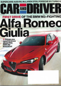 CAR & DRIVER 2016 AUG - BMW M3, ALFA ROMEO GIULIA, AUDI R8, MCLAREN 570S